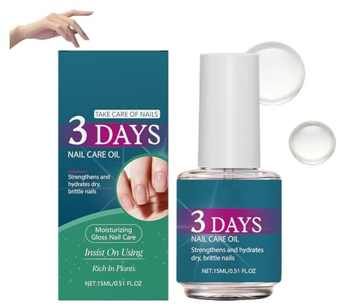 Huile de soin des ongles 3 jours, fortifiante et stimulante pour la pousse, hydratante et nourrissante pour les cuticules, adaptée aux ongles mous et fragiles, soin hydratant intense pour (1PCS)