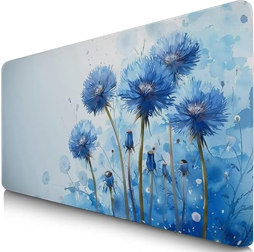 Tapis de Souris XXL 90x40cm Bleu Tapis de Souris Gaming, sous Main Bureau Gaming Usine Accessoire Bureau Base en Caoutchouc Antidérapant Surface Confort, Mouse Pad pour Maison, Ordinateur, PC F0-814