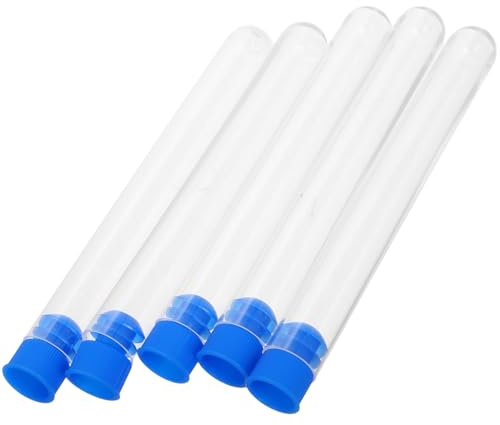ibasenice 5 Tubos de Almacenamiento de Plástico Transparente para Agujas de Coser y Fieltro, Tamaño 13.5x1.6 Cm, Adecuado para Proyectos de Costura y Tejido