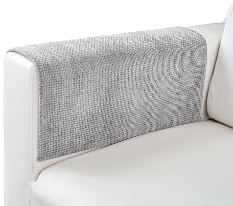 Kozuoan Sofa Arm Covers, Waterproof and Non-Slip Armrest Slipcovers for Couch and Armchair, Headrest Cover, Set of 2 (Light Grey, 51cm x 61cm-2 pcs)