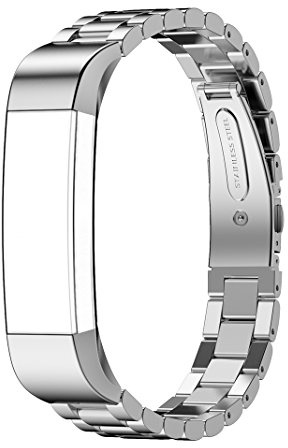 AISPORTS Armband kompatibel mit Fitbit Alta, für Damen und Herren, Fitbit Alta-Armband, Edelstahl, Metall, solide, verstellbar, Sport-Armband, Ersatzband für Fitbit Alta/Alta HR Fitness-Tracker