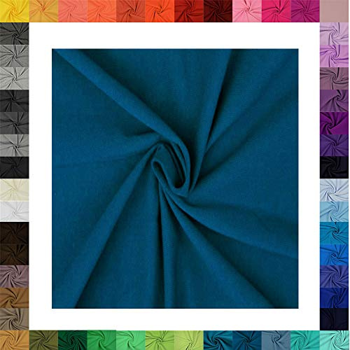 Jersey Baumwolljersey Uni Meterware, 220g/m², Öko-Tex Standard 100, 0,5 m, Stoffe, 330g/lfm (Petrol 3038)