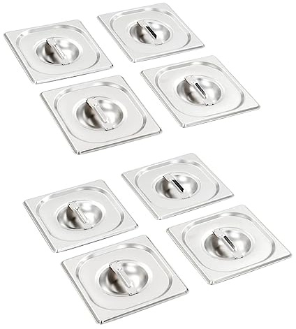 vidaXL Deckel für GN 1/6 Behälter 8 Stk. Edelstahl