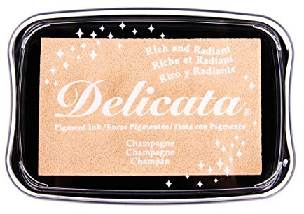 Rayher 29187617 Delicata Metallic Stempelkissen, kaschmir gold, 9,9x6,8x1,9cm, Größe L