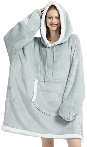 softan Hoodie Decke - Riesengröße Pullover-Decke mit Ärmeln, Extrem wärme & weiche Flanell Wearable Blanket Geschenk für Erwachsene Jugendliche & Damen