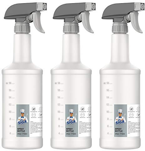 MR.SIGA Sprühflasche zerstäubere Wassersprühflasche verstellbare Nebelsprühflasche zum bügeln für Pflanzen Friseur Küche Backen wiederverwendbar, 3er-Pack, 710 ml