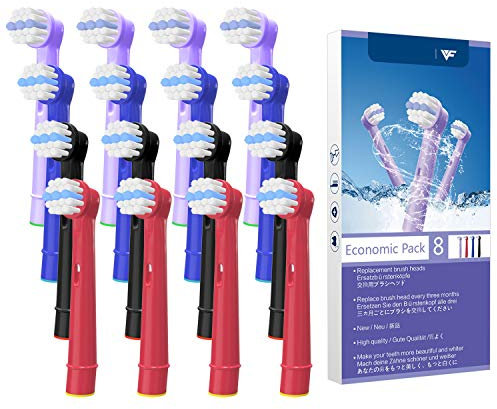 WuYan Ersatz Zahnbürstenköpfe Kompatibel für Oral B, Elektrische Zahnbürstenköpfe für Braun Zahnbürstenköpfe, 16 Stück Power Zahnbürste Ersatzköpfe für Erwachsene