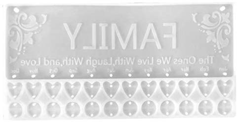 EXCEART Silicone DIY Hanging Tag Mold 12.20X5.62X0.31In High Transparency Resin Casting Mold for Home Ornament Crafting