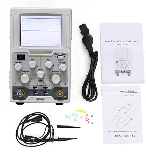 Oscilloscope, Oscilloscope numérique virtuel de Tableau tenu dans la main de plastique AS101 un canal 100V - 240V 100MS/s(EU Plug)