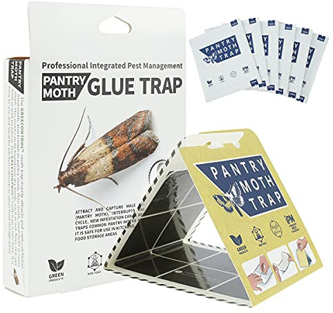 6pcs Moth Traps Eco-Friendly Moth Traps Non-Toxic Sticky Glue Moth Trap with No Insecticides Safe and Effective Moth Traps with Pheromones Prime Moth Killer Moth Repellent for Food Cupboard Mot
