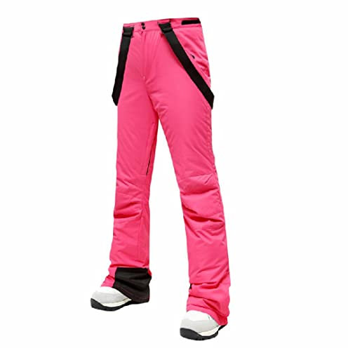 Skihose Damen Winddicht Wasserdicht Warm Slim Fit Schneehose Winter Outdoor Ski Snowboard Hosen Frauen Rosa M