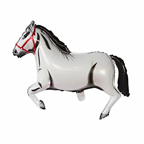 Pferde Luftballon - XXL Folienballon Pferd 75 x 103 cm, Riesenballon für Luft und Helium, als Geburtstagsgeschenk, Pferde-Geburtstag, Deko, für Freundin, Motto Party, Pferde Dekoration (Weiß)