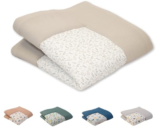 ULLENBOOM Krabbeldecke für Baby 140x140 cm - Dick und weich gepolstert | Außenmaterial: 100% Baumwolle, Alle Materialien OEKO-TEX zertifiziert, Made in EU, Schadstoffgeprüft und waschbar