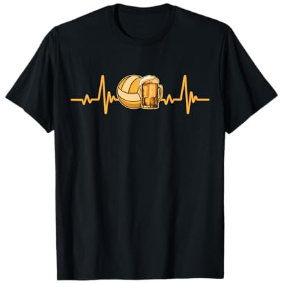Volleyball und Bier Herzschlag Volleyballer Lustig T-Shirt