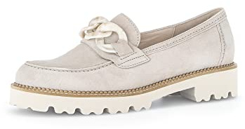 Gabor Donna Mocassini, Signora Pantofole,Pantofola,Scarpe da College,Scarpe Business,Beige (Leinen),40.5 EU / 7 UK