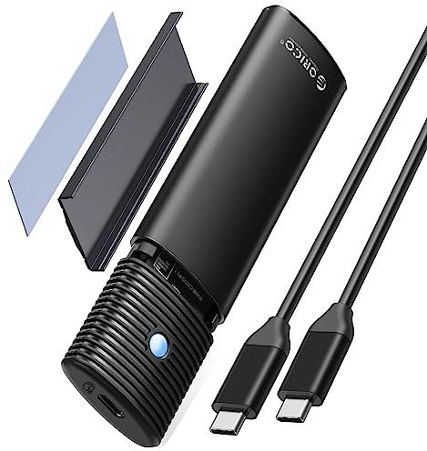 ORICO Case SSD M.2 NVMe, Esterno Adattatore USB C USB 3.1 Gen2 a PCIe 10 Gpbs per M2 Disco Rigido M-Key 2230/2242/2260/2280, Lettore SSD con UASP, TRIM, Cavo USB C-C- PWM2G2-BK