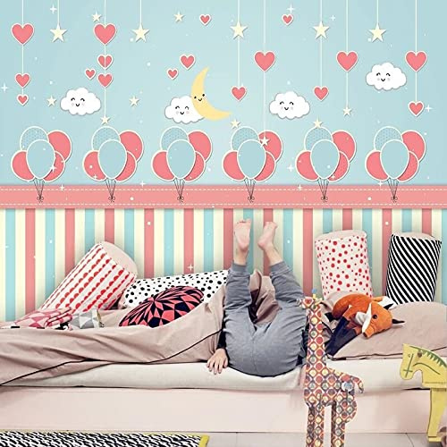 XAONUO Amar Pvc Autoadhesivo Impermeable Papel Tapiz 3D Amor Nubes Creatividad Fotomural 3D Mural De Personalizar Vinilo 200X150Cm Sala De Estar Mural De Arte De Etiqueta De La Pared