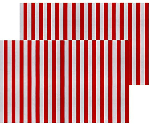 SEWACC Tischdecke 2 Stück Rot-Weiß Gestreifte Tischdecke Kunststoffstreifen Rechteckige Für Karneval Zirkus Urlaub Party Picknick Dekoration Dekoration