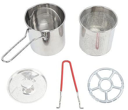 Olla de Freidora Profunda Pequeña de Acero Inoxidable Duradero con Estilo Japonés Olécranon, Olla para Freír de Cocina con Ahorro de Aceite, Puerto Pequeño para Cocina (3#)