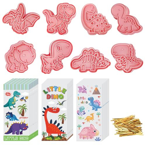 58 Stück Keksausstecher Dino Ausstecher Dino Keksausstecher Plätzchen Ausstecher Dino für Geburtstagsparty DIY Backen Dekoration Kuchen Dekoration Making Cookies Backen Werkzeuge