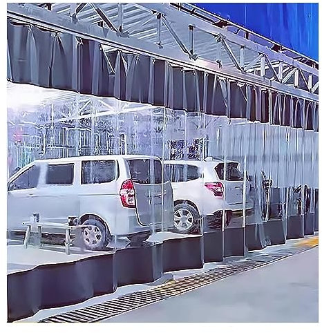 Durchsichtige Tarp-Vorhänge Für Draußen, Wasserdichte Abdeckung Für Pergola-Seitenteile Mit Oberen Ösen, Wetterfest Paravent Für Patio Veranda Gazebos, Individuell ( Farbe : Gray-side , Größe : 2.8x2.