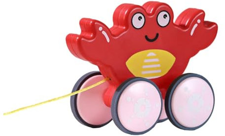 Qianly Schiebe Und Ziehspielzeug, Nachziehspielzeug für Drinnen Und Draußen, Aktivität, Spazierengehen, Ziehspielzeug, Laufspielzeug mit Schnur für Geschenk, Krabben