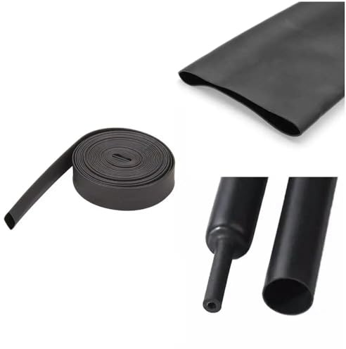 cyclingcolors Guaina termorestringente 2:1 nera in poliolefina a parete singola senza colla Protezione Isolamento Impermeabile Filo Elettrico Elettrico Cavo Auto, 3 mm/1,3 mm 1 metro