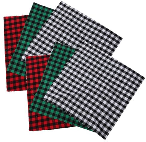 STOBOK 6st Karierte Baumwolle Selber Machen Patchworkstoff Weihnachtsstoffe Stoff Zum Nähen Von Weihnachten Stoff Nähen Haushalt Bedruckte Stoffe Karierte Stoffe Drucken Weihnachtstuch