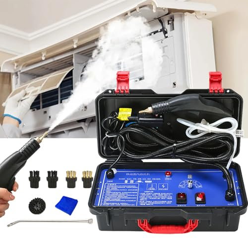 Pulitore A Vapore Macchina Per La Pulizia A Vapore Ad Alta Pressione 3000 W (6 Marce), Senza Serbatoio, Con 5 Testine, Per La Pulizia Del Pavimento Dei Mobili Del Bagno Della Cucina Seggiolino Auto