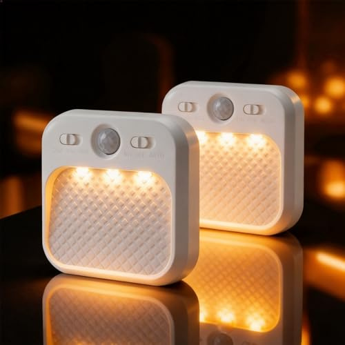 da LIGHT Led Nachtlicht mit Bewegungsmelder 2 Stück, Schrankleuchte Dimmbare mit Timerfunktion, Treppenbeleuchtung 3 Farbtemperatur 3000/4500/6000K, Flurlicht Wiederaufladbar 600mAh für Kinderzimmer