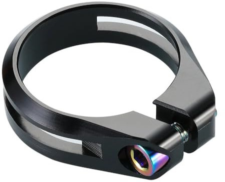 ZHANGSHUMIN Sattelklemme Rennrad Sattelstütze Klemme 34,9mm Sattelrohr Mit Titan Schraube MTB Fahrrad Schellen Radfahren Zubehör Sattelklemme(34.9 Black)