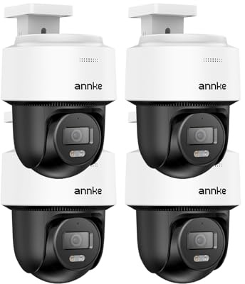 ANNKE 3K PT PoE Kamera, 4pcs IP Überwachungskamera Aussen, Zwei-Wege-Audio, Auto-Tracking Lite, KI Human Erkennung, Smartes Dual Licht, 512GB SD-Kartensteckplatz, IP66 Wasserdicht, CPT500(Not PTZ)