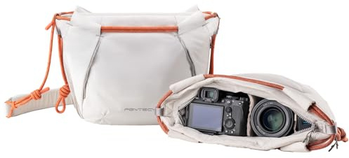 PGYTECH OneGo Rope Strap Kameraväska – Multifunktionell axelväska för urbana fotografer Kompakt fotoväska kompatibel med Sony/Canon/Nikon/spegellösa kameror, Vit, 35 x 26 x 14 cm