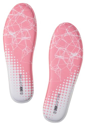 CCSOFTIME Innersulor av minnesskum, komfortinlägg för löpning, vandring, arbetsstövlar och träningsskor, ersättningssulor för män/kvinnors sportskor, rosa-37