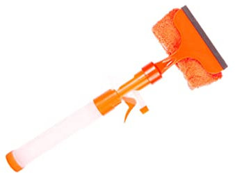EXAOMBLE Multi-function Plastic Window Squeegee Cleaner Water Spray Orange Glass Cleaning Tool for Home and Car Window Wash