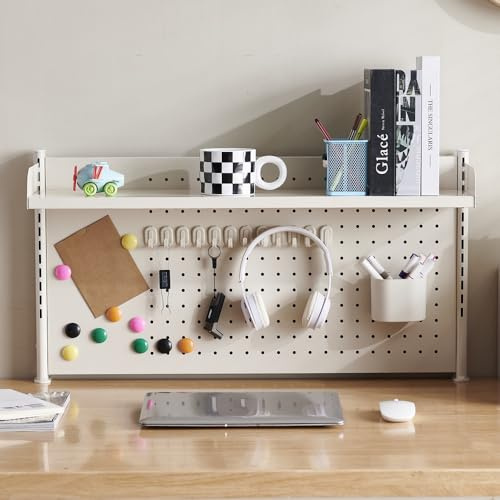 Menaka Clamp On Desk Shelf Display Rack, Height Adjustable Countertop Hutch Bookshelf Book Rack for Desktop Tabletop Organizer Decoration for Home Office (80cm)