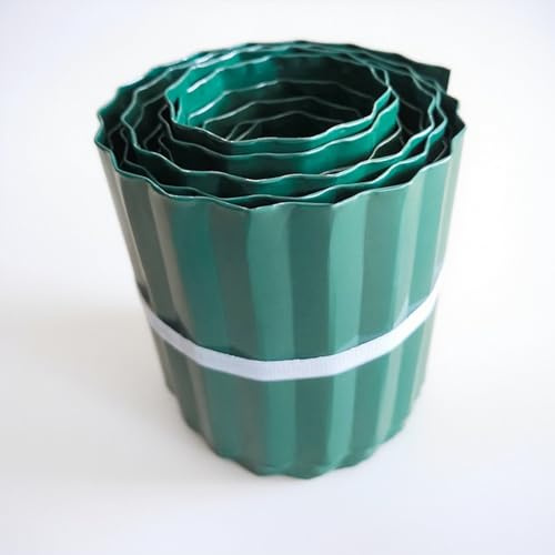 NOBBAT Bordo per prato in acciaio Corten, bordura per aiuole in metallo zincato, facile da installare, barriera antiradici per aiuole o come bordo per falciare l'erba(Verde,30cmx6m)
