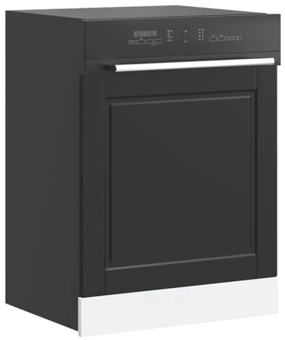 QINXIXINAIXI Porto - Panneau de lave-vaisselle - Noir - Meuble bas d'angle peu encombrant - Avec espace de rangement pour ustensiles de cuisine et pieds réglables - 60 x 1,5 x 67 cm - En matériau