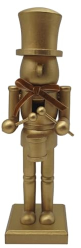 Alipis Christmas Nutcracker Ornaments: 10 Inch Wooden Nutcracker Figures with Bow - Unfinished Gold Nutcrackers for Bookshelf Tabletop Mantel Display Xmas Holiday Party Home Decor