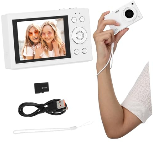 Lurrose 64gb Appareil Photo Numérique Compact avec Écran Zoom pour Voyages Et Partage Rapide sur Réseaux Sociaux