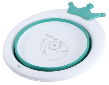 HIAKDOFT Faltbares Babywaschbecken Tragbares Waschbecken aus Pp Tpe mit 4200ml Kapazität und Cartoon Design Grün für Neugeborene für Babypflege zu Hause