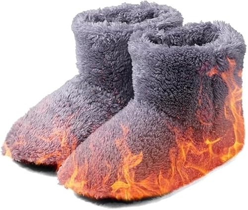DAJASD Weiche Elektrische Heizschuhe, Elektrisch Beheizte Hausschuhe, USB-Heizschuhe, Elektrische Heizung Hausschuhe, USB Beheizter Fußwärmer Plüsch für drinnen und draußen für Damen Herren（39-43）