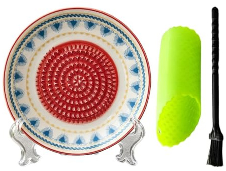 Keramik Knoblauchreibe Set 3-teilig, Multifunktionale Ingwerreibe Mit Schüs | Praktisches 3-teiliges Reibeset aus Keramik. Ideal für Knoblauch, Ingwer, Käse & . Rostfrei, geruchsneutral & leicht zu r