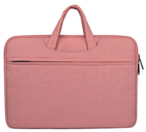 Laptop Sleeve Case for MacBook Air/MacBook Pro Retina/iPad Pro/Apple Lenovo Dell HP Ultrabook Computer Protective Bag Cover Carrying Briefcases Handbag 15 Inch Pink