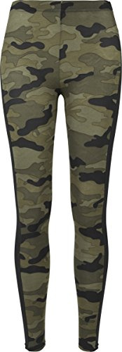 Urban Classics dam kamouflage rand leggings, Flerfärgad (Woodcamo/Blk 00459), 3XL