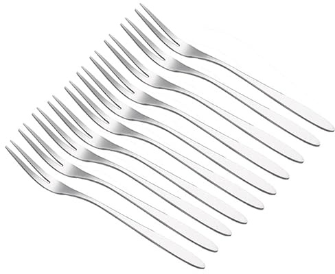 20Pcs Cake Fork Set, Fruit Fork, Stainless Steel Mini Dessert Tea Forks Set, Comfortable Long Handle Small Cake Desert Fruit Serving Forks for Party Events Travel