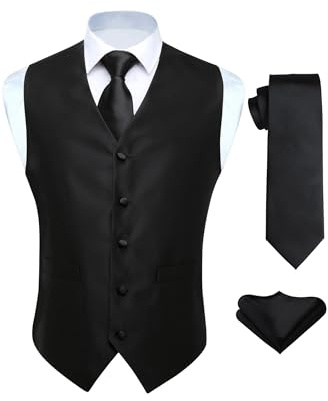 HISDERN V3-01 3-teiliges formelles Westen-Set für Herren, schmale Passform, Jacquard-Weste mit Paisleymuster für Hochzeit, Abschlussball, Party