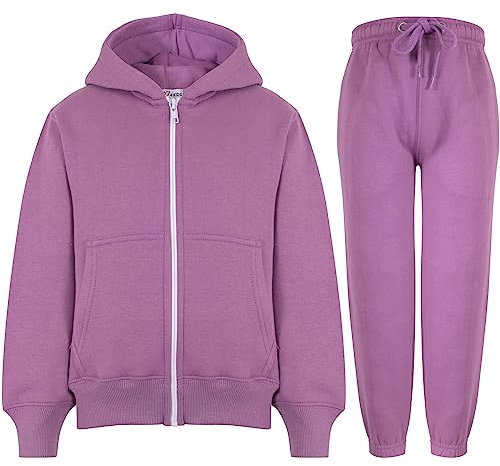 A2Z 4 Kids Boys Girls Tracksuit Set Plain & Camouflage Fleece - Plain Tracksuit Lilac 5-6