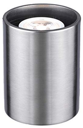 Lights4Living Modern Small Satin Silver Chrome LED GU10 Uplighter Table, Floor Lamp Uplighter with Inline Switch (Satin Silver)