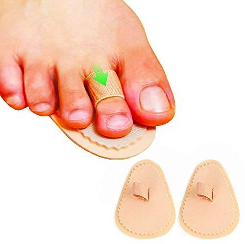 Mcvcoyh Adjustable 2 Loops Toe Splint, Hammer Toe Cushion for Toe Claw, Curled & Crooked Toes - Support Guard Protector for PrePost